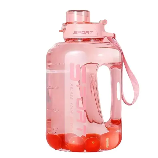 Large Capacity Water Cup Fitness Sports Water Bottle for Gym Outdoor Activities - Pink