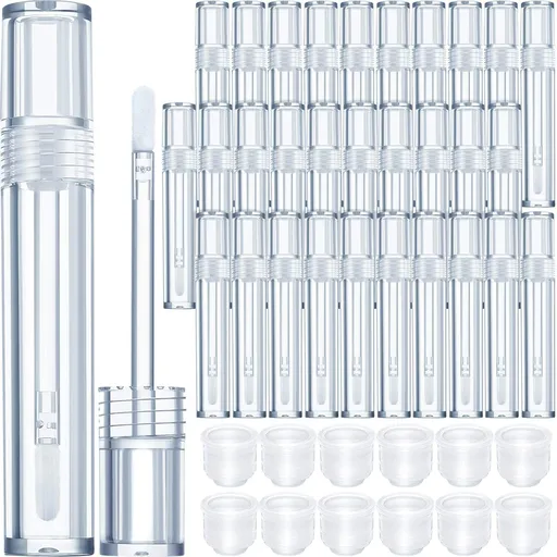 30 Pieces Empty Lip Gloss Tubes 5 ml Transparent Lip Gloss Containers Clear Refillable Lipstick Container Lip Balm Bottles Eyelash Growth Liquid Tube Cosmetic Container with Rubber Stoppers