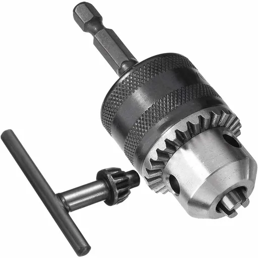 1.5-10Mm 6.35Mm Hex Shank Quick Change Drill Chuck Adapter, 1/2-20Unf Drill Chuck Converter With Chuck Key For Electric