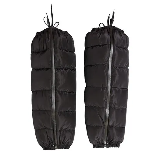 Winter Motorcycle Thermal Knee Guards with Zipper, Windproof Thicken Fleece Lined Leg Warmer Waterproof Motocross Knee Shin Pads Leg Covers for Riding Cycling, Black