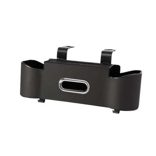 Black（1 pack） Multifunctional Car Seat Back Organizer - Nappa Leather Tissue Box Holder with Cup Holders and Hooks, Adjustable Rear Storage Rack for Road Trips