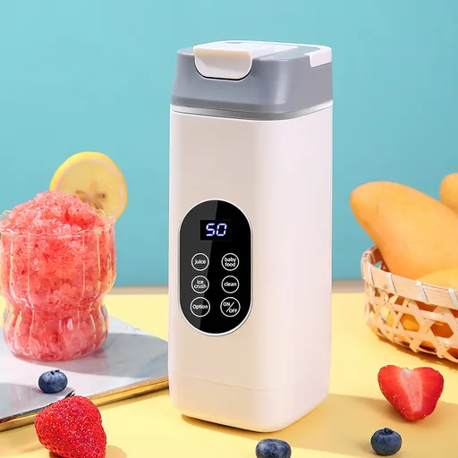 Wireless Portable Juicer Blender - 420ml, 12 Blades, 5-Hour Ice Storage, Digital Display & USB-C Charging(white)