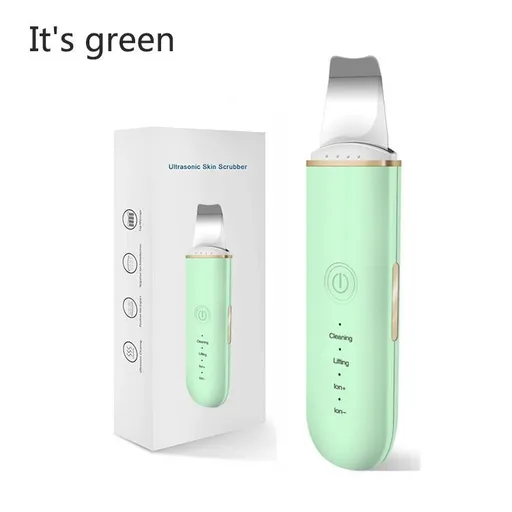 Skin Scrubber Face Skin Spatula Facial Scrubber Spatula for Deep Cleansing Blackhead Remover Pore Cleaner with 4 Modes - Green - Size 172mm