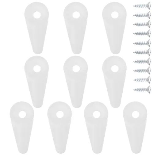 Secure Fixation Mirror Clips, White, Easy Install for Doors, 100Pcs