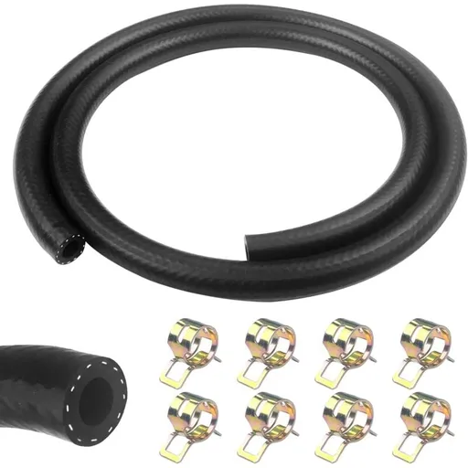 1 Meter Fuel Hose, 8Mm Inner Diameter Diesel Hose, Fuel Pipe With 8 pcs Hose Clamps, Fuel Line For Truck, Car, Tractor