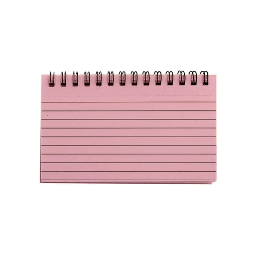 50 Pieces Multicolor Index Cards 3x5 Inches Ruled Index Cards Sprial Note Taking Paper in Multiple Colors for Schǒ-ǒl Learning Memory Recipe Memo Scratch Pad, Notebook*1 tear-away index cards Pink