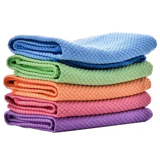 10Pcs Thick Fish Scale Microfiber Cleaning Cloth, Ultra Absorbent, Lint Free, Dishcloth, Reusable, Car, Windows, (11.8" x 15.8")