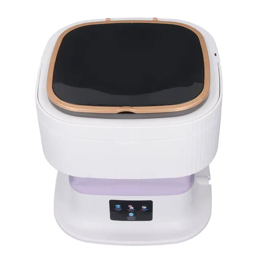 Portable Washing Machine 11.5L Large Capacity 3 Timer Modes Mini Foldable Washer with Drain Hose for Underwear Baby Clothes US Plug 100-240V Purple
