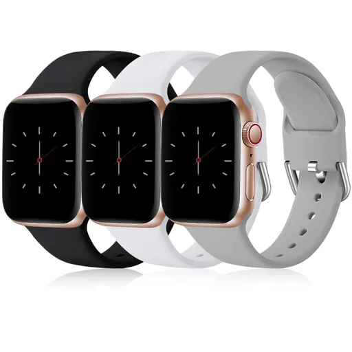 Compatible with Apple Watch Bands Series 8 7 6 5 4 3 Ultra SE 42mm 44mm 45mm, 3-Pack Black White Gray