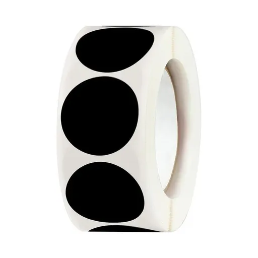 8 Rolls Colored Polka Dot Labels Round Seal Stickers Marking Round Sticker Set - Black