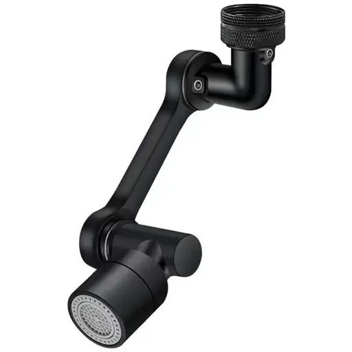 Multifunction Mechanical Arm Faucet Extender Rotatable Sink Tap Adapter Joint - Black