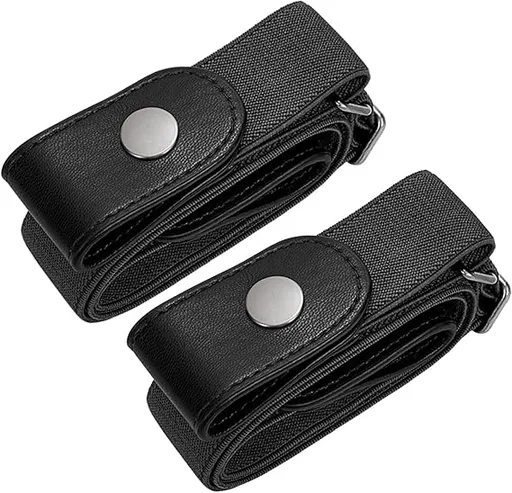 Men's Women's Elastic Belts Adjustable Stretch Belt 1 Pair