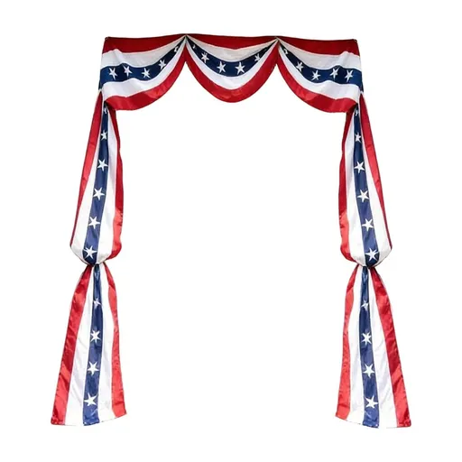 4Th of July American Flag Bunting, Patriotic Door Outdoor Porch Decor, 1 Banner, Independence Day, Courtyard Decor