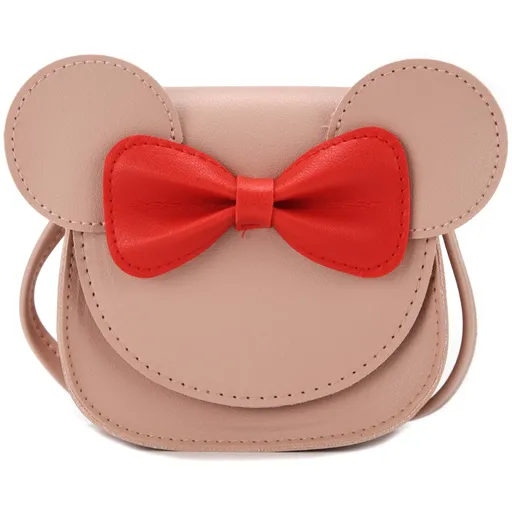 Purse Bowknot Shoulder Bag Handbag Little Girl's Cute Purse with Cartoon Mouse Ears PU Shoulder Handbag for Kids Girls
