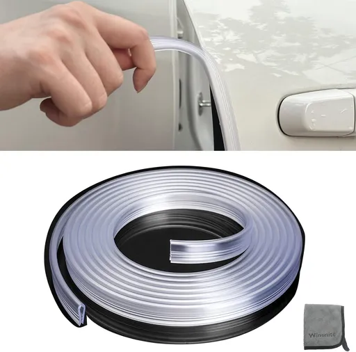 32.8ft (10m) Car Door Edge Guards Clear – Self-Adhesive PVC, U-Shaped, Fits Most Vehicles, Scratch- and Chip-Resistant – Reduces Dings in Parking Lots