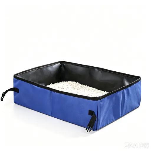 Portable Foldable Cat Litter Box for Travel,small blue