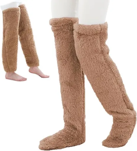 Leg warmers for women, fleece over-the-knee socks, fleece leggings, over-the-knee socks, soft leggings, for Cold Weather, Travel and Daily Winter Wear