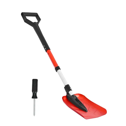 Snow Shovel for Driveway, 22cm Foldable Snow Shovel with D-shaped Handle, , 36-40 in Adjustable, Lightweight Aluminum Alloy Snows Removal Tool, Reduce Back Strains for Garden Car Camping