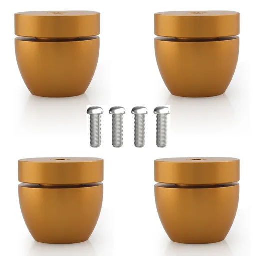 4 Pcs Ball Beads Speaker Isolation Feet Turntable Platform Pads Audio Shock Absorber Subwoofer Isolation Feet 33×30 Pad (Golden)