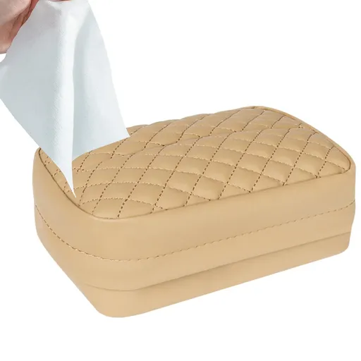 Car Tissue Holder Standard Tissue Boxes, Facial Tissue Holder for Auto Headrest, Faux Leather Napkin Box Cover, Large Capacity