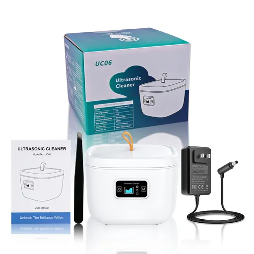 Professional Ultrasonic Cleaner with UV Light - 45000Hz for Dentures, Retainers, Jewelry & More(white)
