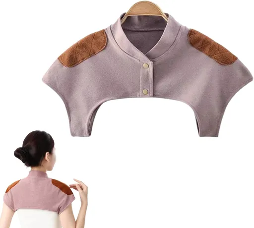 Shoulder Neck Warmer, Elderly Shoulder Periarthritis Pain Relief, Sleeping Shoulder Cold Protection Cover (M)Brown collar