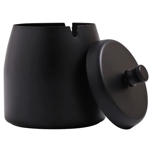Ashtray with Lid for Cigarette, Stainless Steel Smokeless Odorless Windproof Ashtrays for Home Office Tabletop Outside Patio