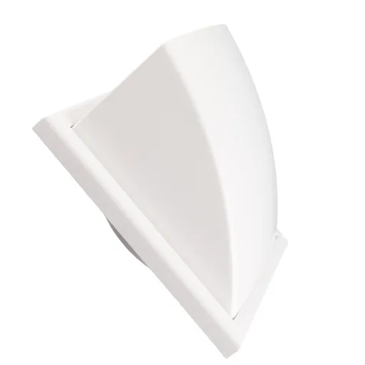 Square Exhaust Fan Cover PVC Plastic Exterior Wall Duct Vent Cover for Bathroom Kitchen 100mm Inclined
