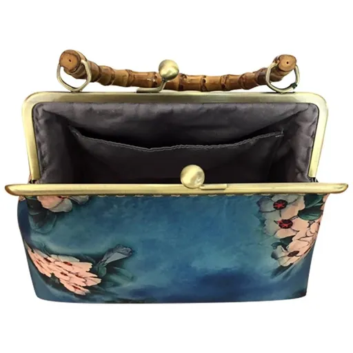 1pc Vintage Style Handbag Handle with Chinese Jacquard Design, Purse Storage Pouch for Accessories
