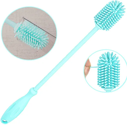 Silicone Bottle Cleaning Brush with Long Handle, BPA Free Water Bottle Cleaner for Baby Bottles, Hydro Flask, Sports Bottle