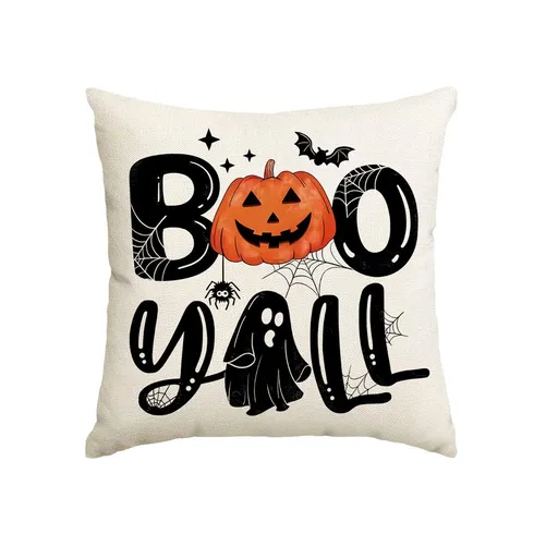 1PC Holiday Decorative Pillow Cover For Halloween & Christmas, Halloween‑1, Suitable For Sofa, Living Room, Bedroom, 45x45cm, Pillow Insert Not Included, Fine Stitching Cushion Cover For Indoor Festive Display