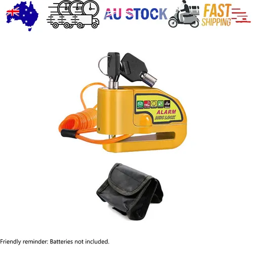 Yellow Motorcycle Alarm Disc Lock Motor Bike Brake Security Electric Bicycle Lock AU