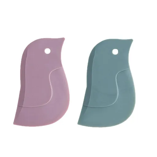 2pcs Penguin Shape Baking Tool Soft Cleaning Blade Scraper Oil Dish Plate Scraping Dirty Stains Cleaning Wiping Board 11x7 cm