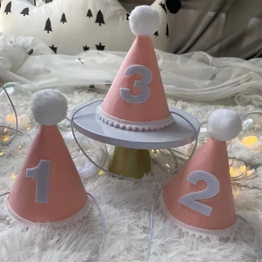Birthday Hat Baby Felt Party Prop Chun Yue Pink 1 week 0-10 weeks can take
