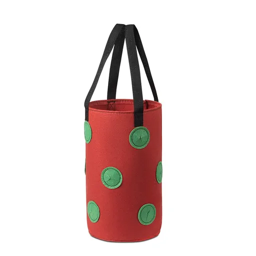 Grow Bags 3 Gallon for Strawberry Vegetables 12 Planting Holes, Sturdy Hanging Handle Thickened Breathable Felt Cloth