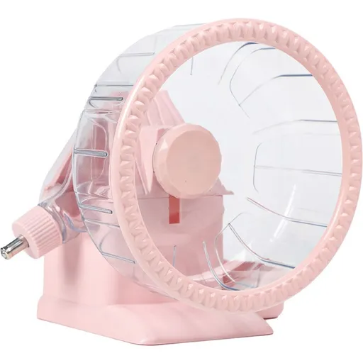 4 in 1 Silent Large Hamster Wheel Multifunctional Hamster Running Wheel Quite Running Spinner Wheel Accessories with Food Bowl Water Bottle for Hamsters Dwarf Gerbil (pink)