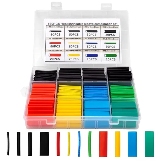 Heat Shrink Tubing Kit 560 PCS | Polyolefin Insulation Sleeves for Electrical Wiring | 2:1 Shrink Ratio | 2mm to 13mm Diameter | Color-Coded Cable Repair & Protection for DIY Home & Auto Use