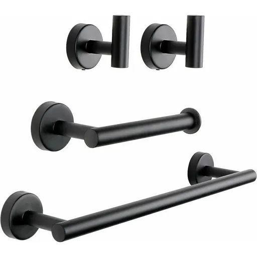 4 Pcs Bathroom Hardware Set, Matte Black Bathroom