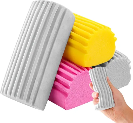 4-Pack Clean Sponge Brush, Cleaning Products, Damp Magic Duster for Car Window Cleaning, Blinds, Glass, Baseboards, Vents, Railings, Mirrors, Window Track Grooves(Mult)