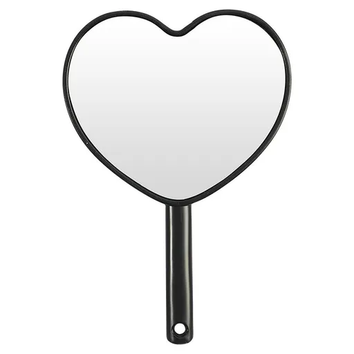Heart-Shaped Travel Handheld Mirror, Cosmetic Hand Mirror with Handle (4Pack Pink, white, black, and light green)