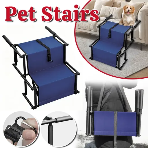 2 Steps Dog Ramp Pet Ladder Foldable Car Travel Height Stair for Pets Access