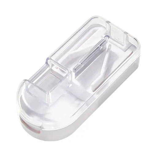 3 in 1 Pill Crusher and Cutter with Storage Compartment, Tablet Grinder and Splitter for Small or Large Pills, White, 3.23" x 1.46" x 0.98"