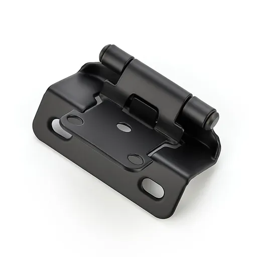 Semi-Overlay 1/2 inch Self-Closing Hinges, 10 Pack, Self-Closing Design, Face Frame Door Fit, Half Wrap-Around Cabinet Hardware Hinges, Kitchen Cabinet Face Mount - Black