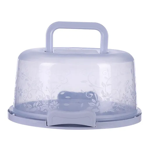 Cake Box Round Cake Stand with Lid and Foldable Handle 10 Inch Portable Cake Container Cake Ornaments, Suitable for Storage Birthday Cakes Cupcakes Nuts Fruits 10" pink