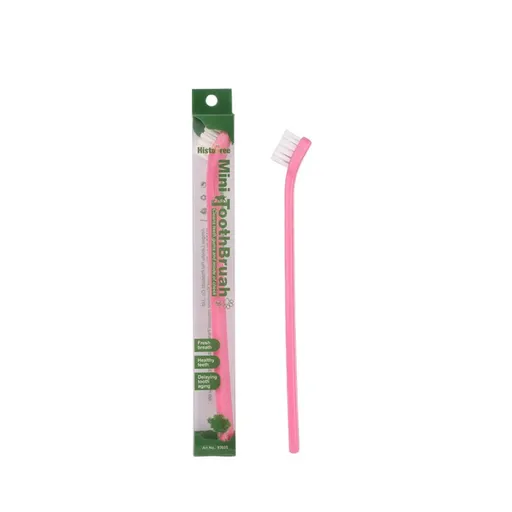 Pink Pet Toothbrush 5 Pack - PP Single Head Dental Cleaning Brush, Long Handle Oral Care Tool for Dogs and Cats, Easy Everyday Pet Hygiene