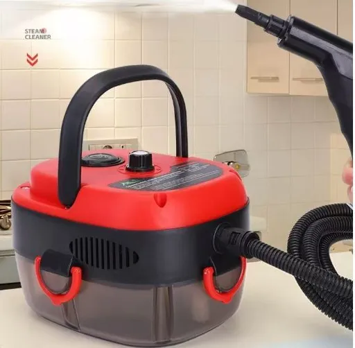Versora Pro Car Steam Cleaner, 2500W Steam Cleaner, Lightweight High-Temp Steamer for Auto Detailing, Sofa, Tile & Grease, Large Tank + Brush Heads Included - Red