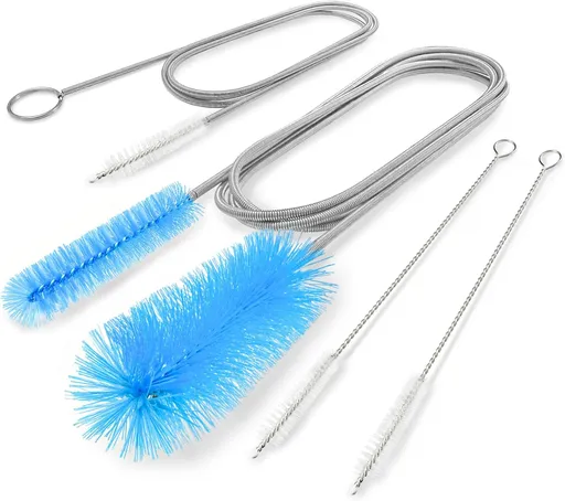 Flexible Drain Brush, 66 Inch Lg Double Ended Hose Pipe and 58 Inch Tube Cleaning Brush and 2 Pack 8 Inch Straw Cleaner Brush