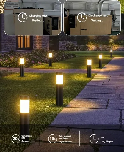 Solar Lawn Lights Stainless Steel Outdoor Lights 3-LED Garden Lights Waterproof - Black warm light - Size 1PCS