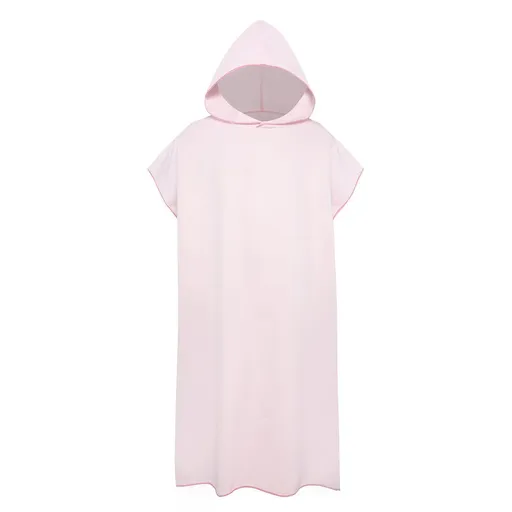 Pink Hooded Microfiber Surf Poncho, Adult Changing Towel for Beach, Pool and Swimming