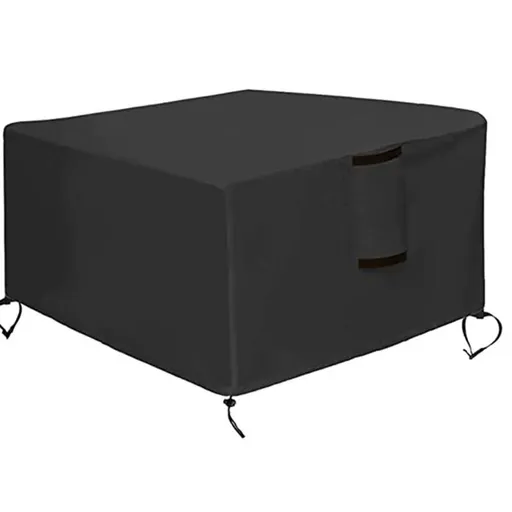 Square Fire Pit Cover Heavy Duty Waterproof Fire Table Cover, Outdoor Firepit Cover with Drawstring and Handles,82*82*61cm